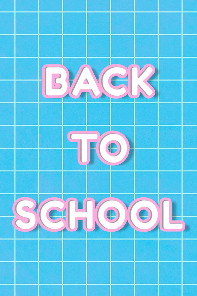 Bold psd back to school miami typography on grid background