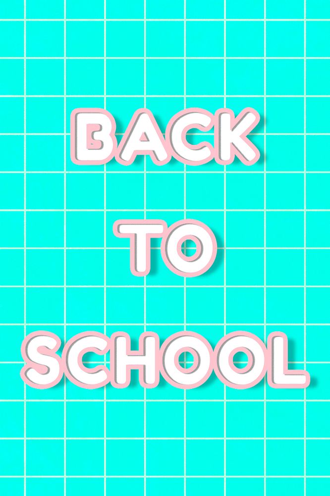 Outline 80&rsquo;s back to school psd miami typography on grid background