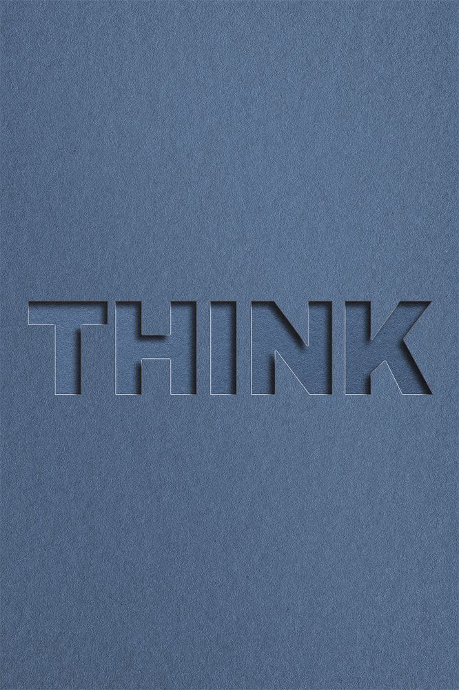 Think word psd clipart paper cut font typography