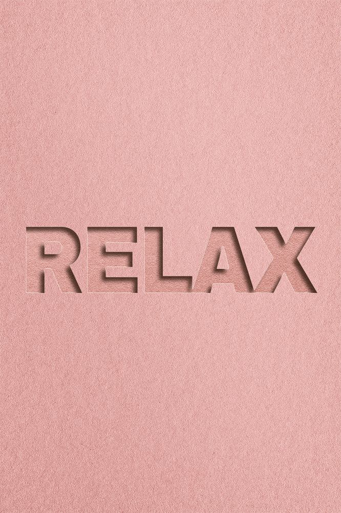 Relax word psd paper cut font typography