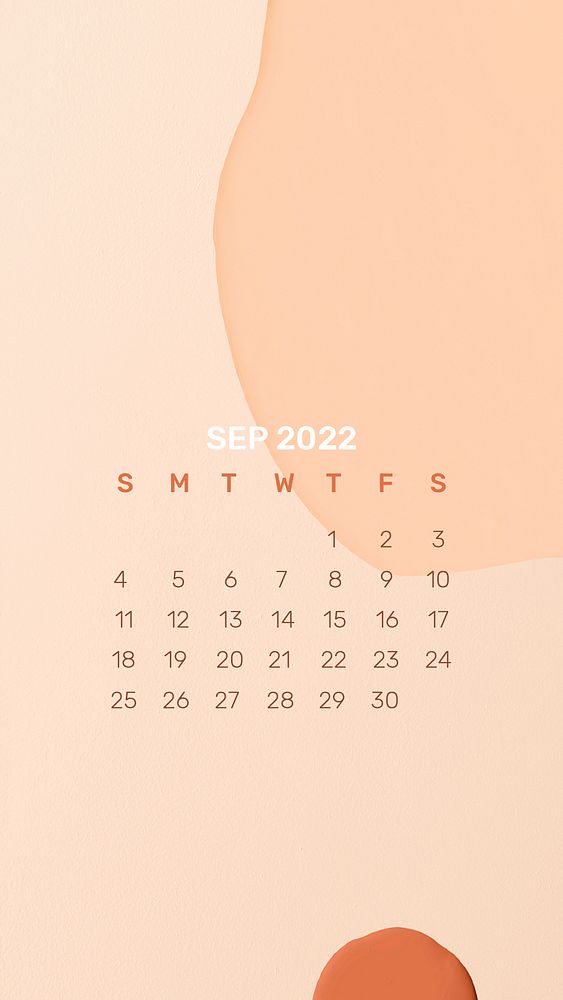 Feminine 2022 September calendar template, mobile wallpaper psd