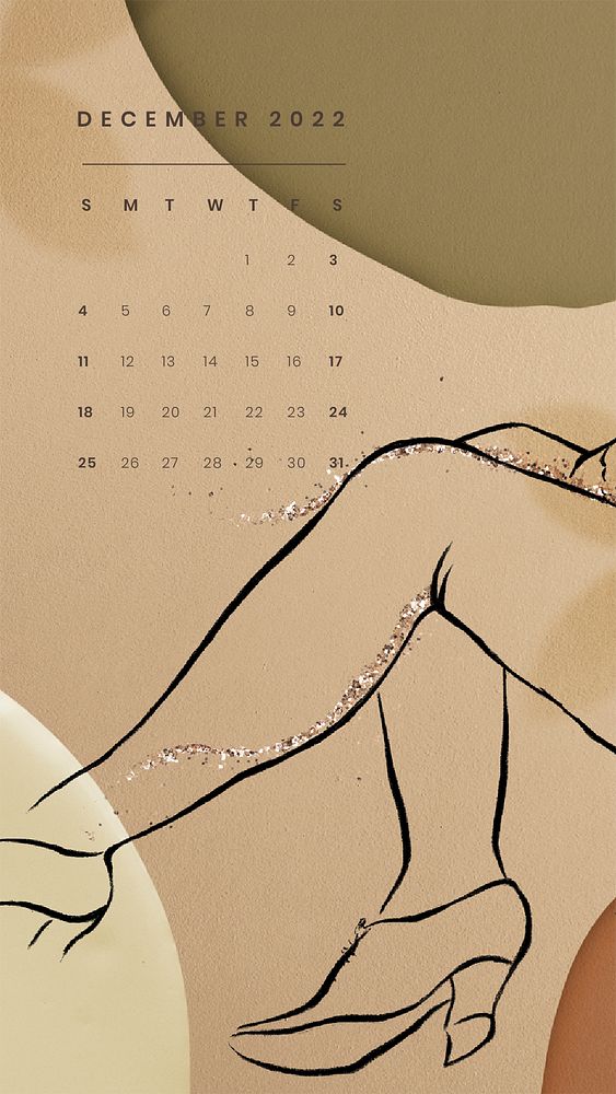 Aesthetic December 2022 calendar template psd, monthly planner, iPhone wallpaper