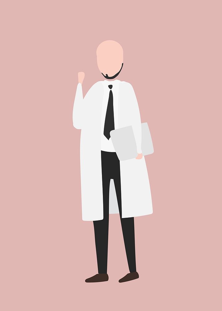 Male doctor clipart, medical worker, jobs illustration vector