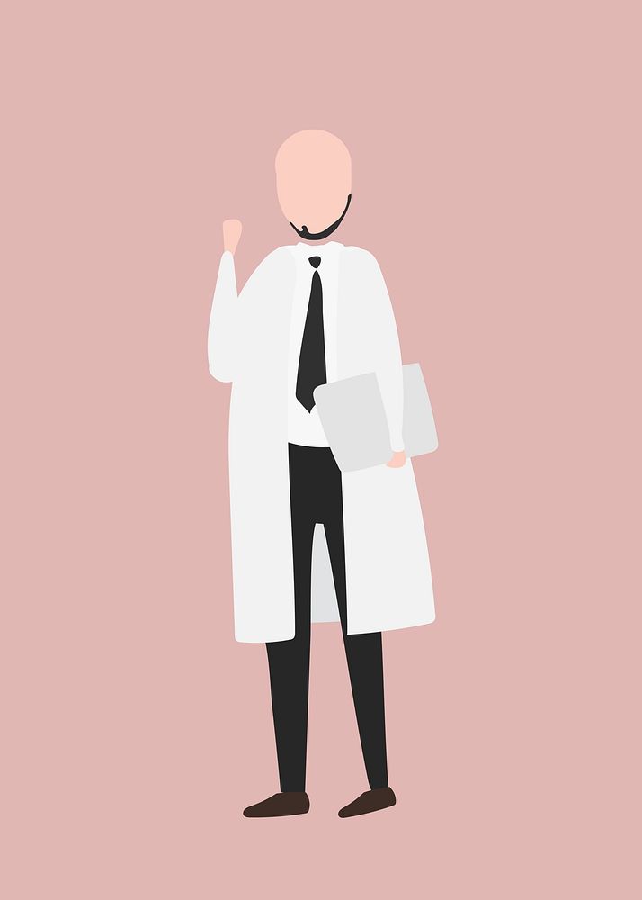 Male doctor clipart, medical worker, jobs illustration psd