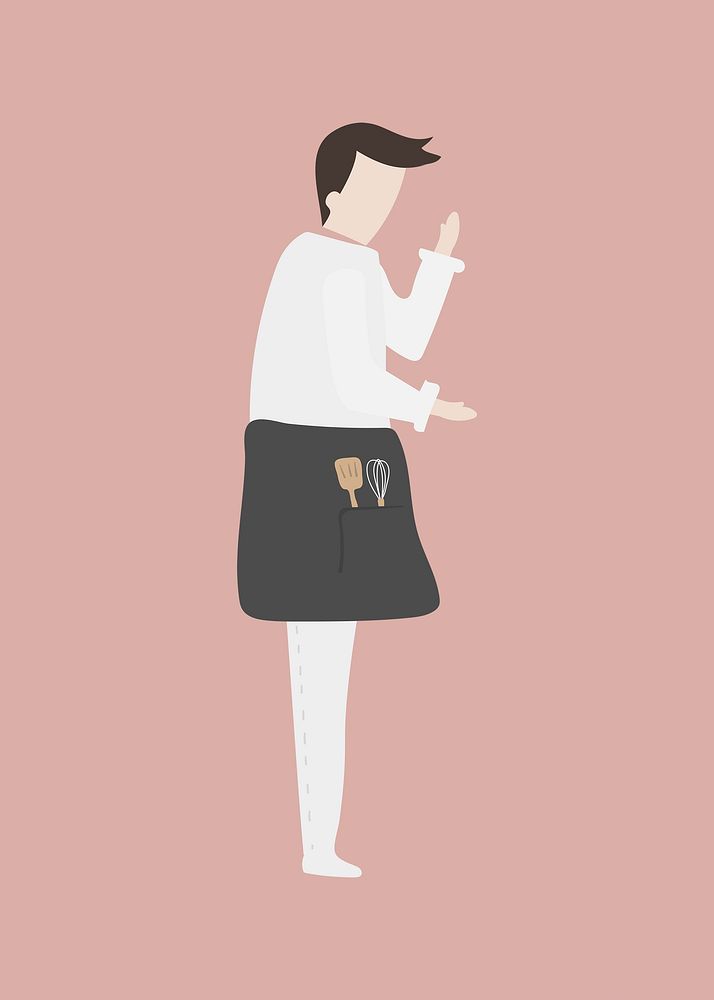 Chef assistant clipart, job character illustration vector