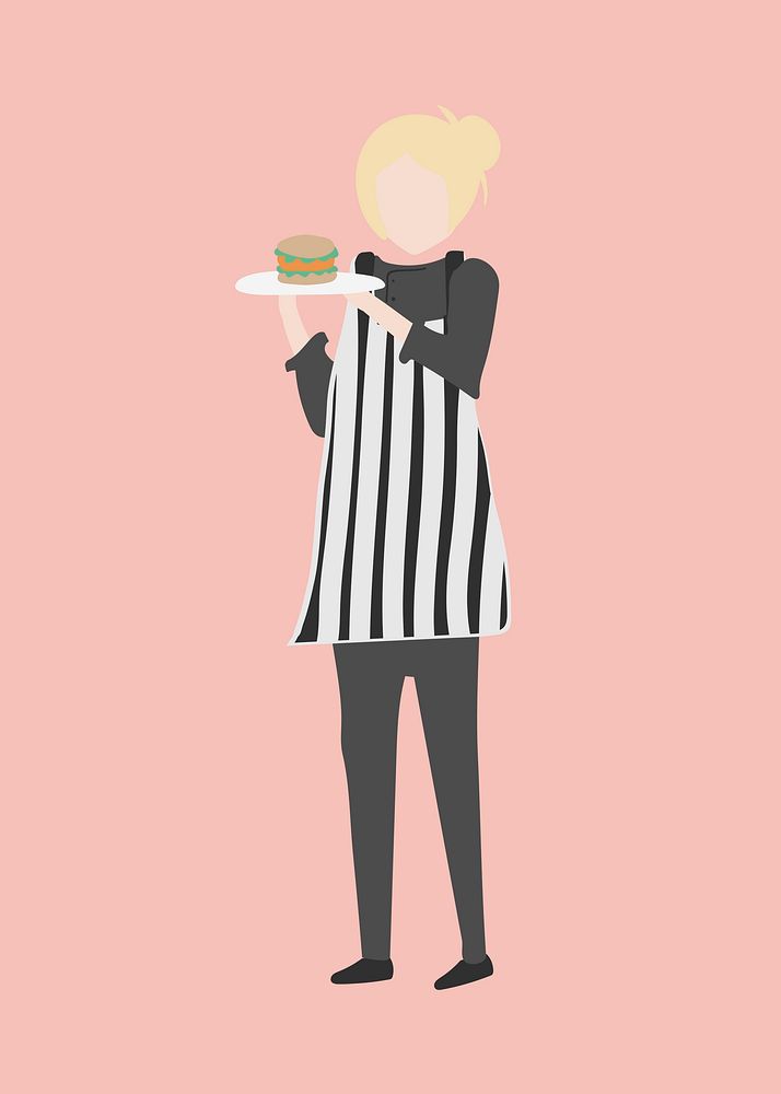 Restaurant owner clipart, small business illustration vector