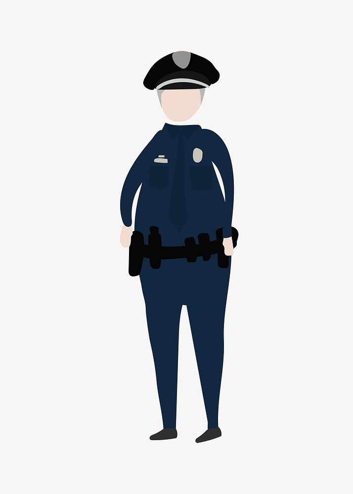 Police officer clipart, occupation, character illustration