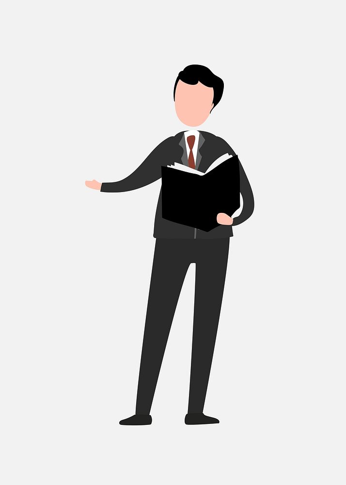 Male lawyer clipart, job, occupation illustration vector