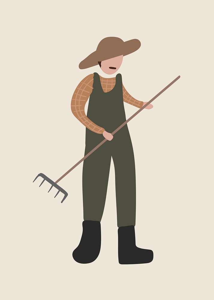 Gardener clipart, occupation character illustration psd
