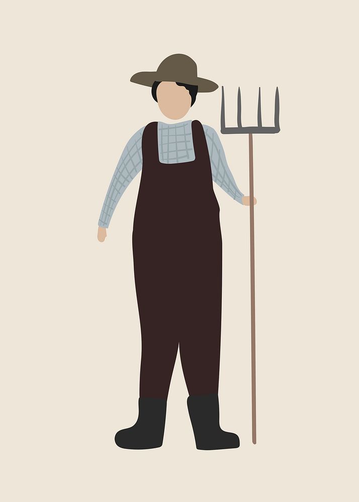 Gardener clipart, occupation character illustration psd
