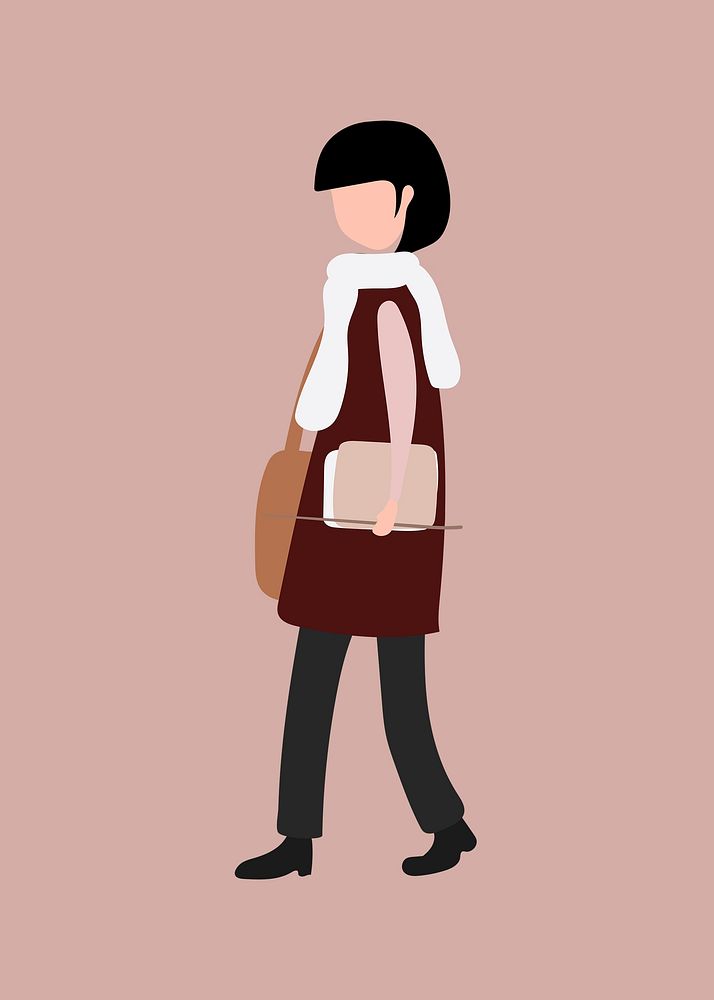 Female teacher clipart, education worker, occupation illustration psd