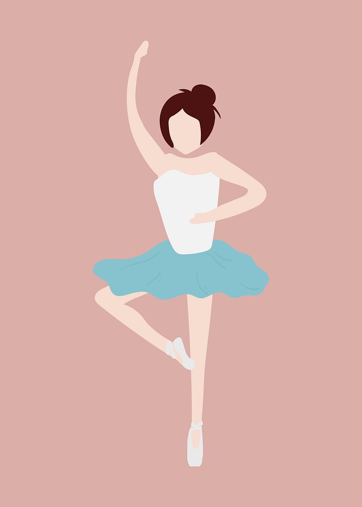 Ballerina clipart, ballet dancer, job illustration psd