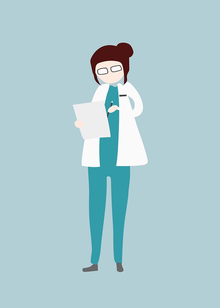 Female doctor clipart, medical worker, jobs illustration vector