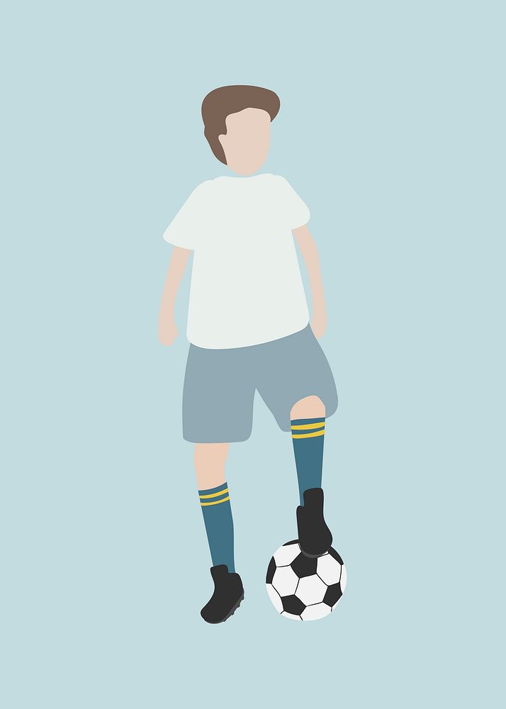 Soccer player clipart, sportsperson, occupation illustration psd