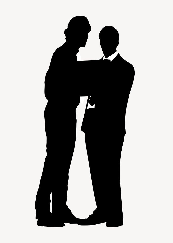 Business people silhouette, work discussion vector