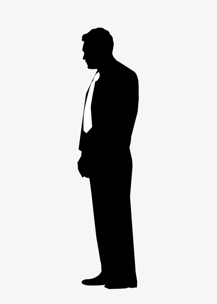 Businessman standing posture silhouette clipart psd