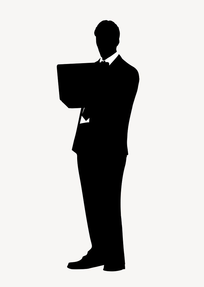 Businessman silhouette, working on laptop | Free Photo - rawpixel