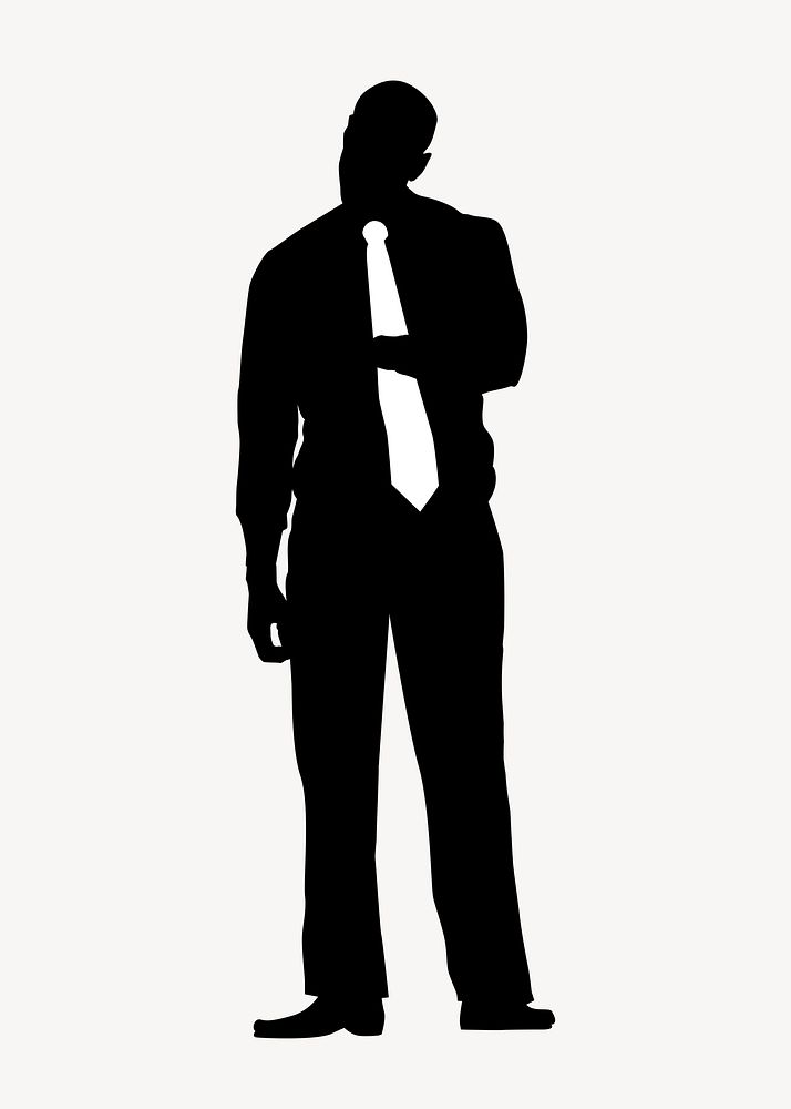Businessman standing silhouette, body posture vector