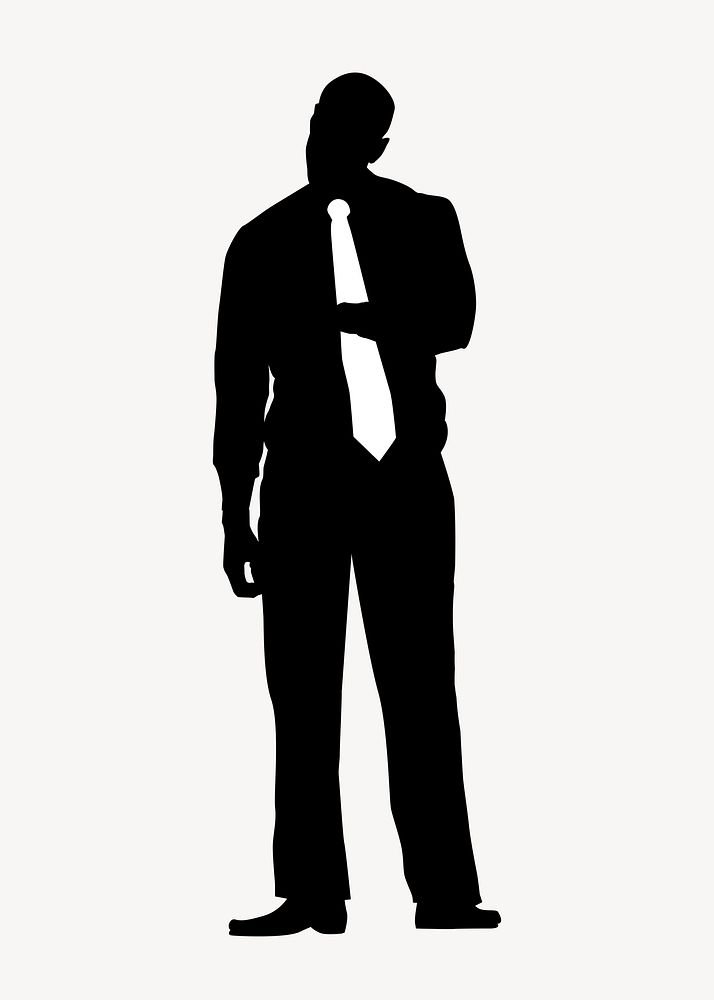 Businessman standing silhouette, body posture psd
