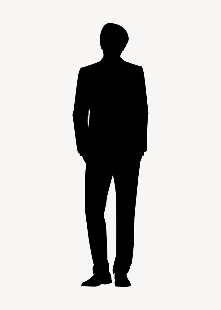 Businessman silhouette, hand in pocket gesture
