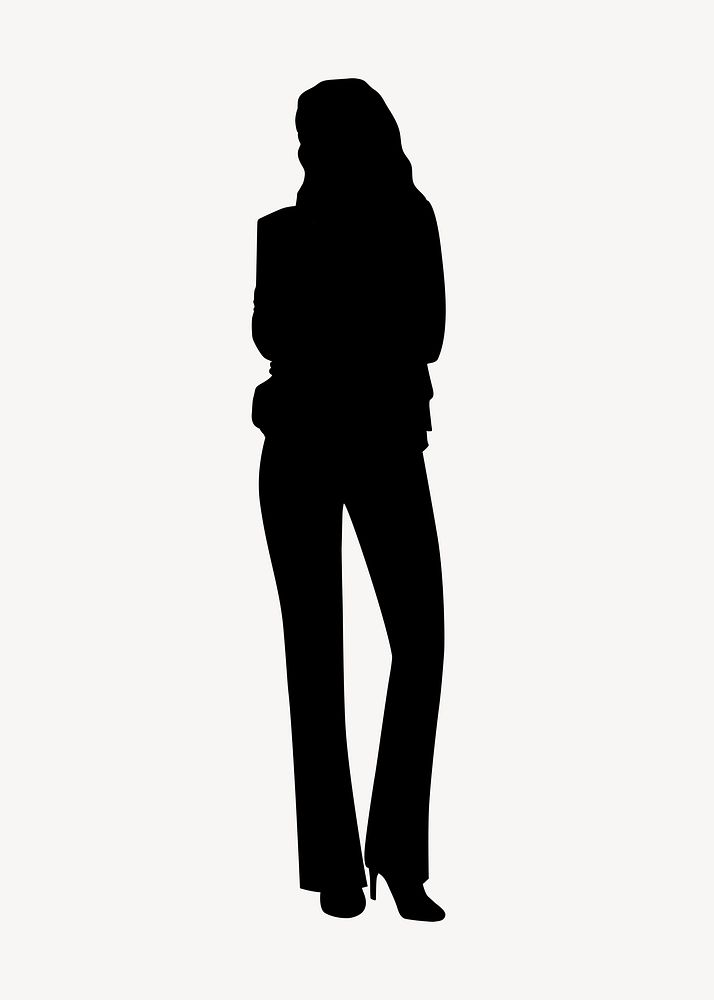 Businesswoman wearing suit silhouette, confident posture