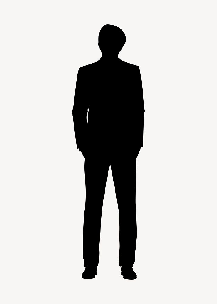 Businessman hands in pocket silhouette