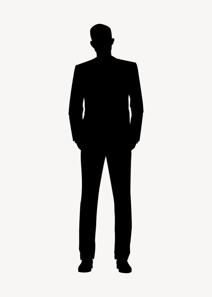 Businessman hands in pocket silhouette