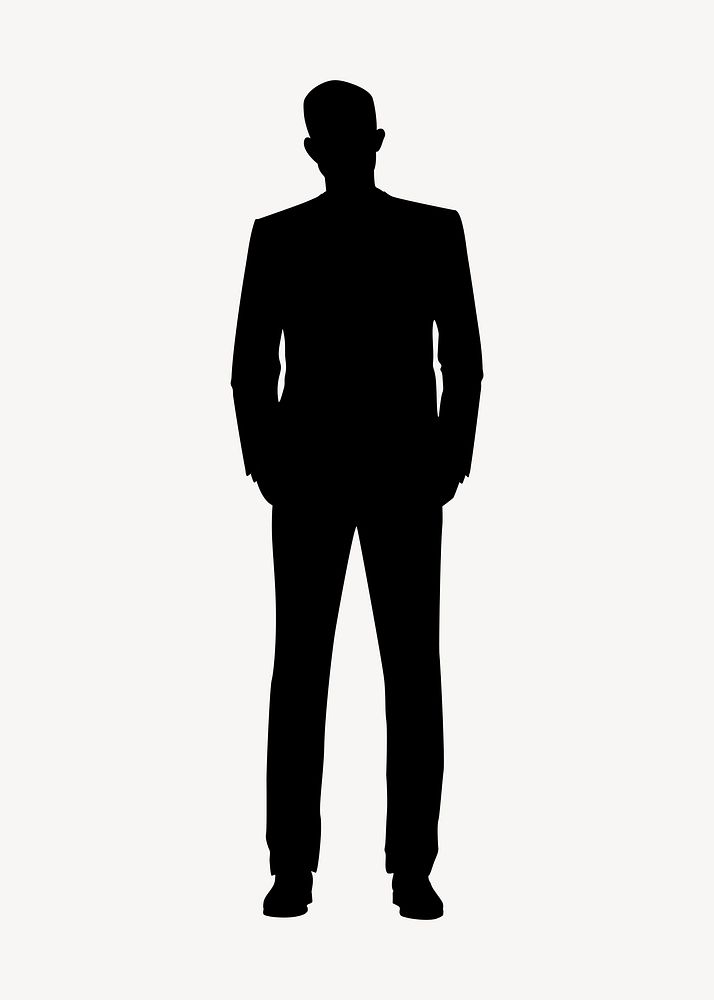 Businessman hands in pocket silhouette psd