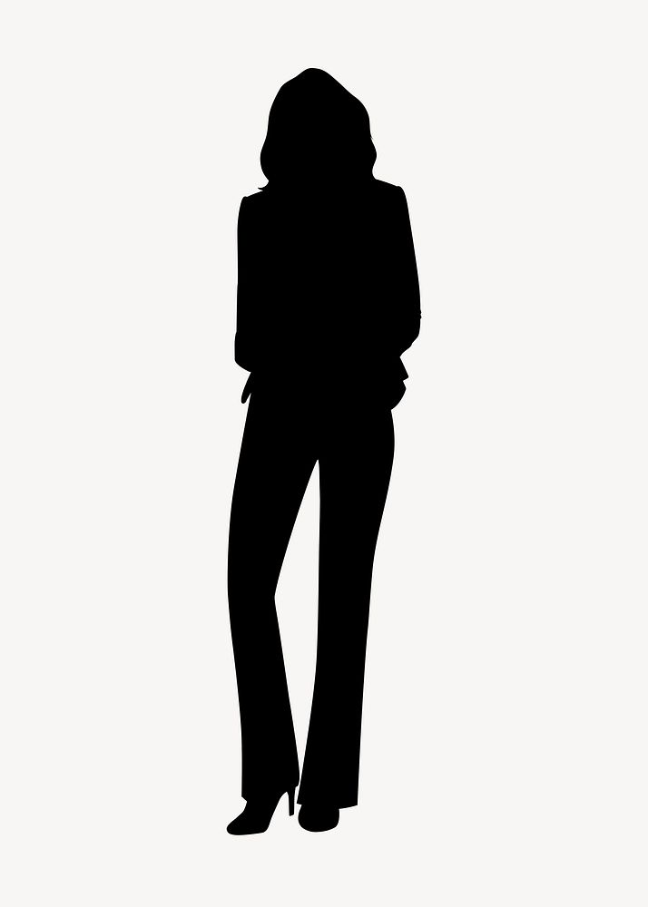 Businesswoman wearing suit silhouette, confident posture psd