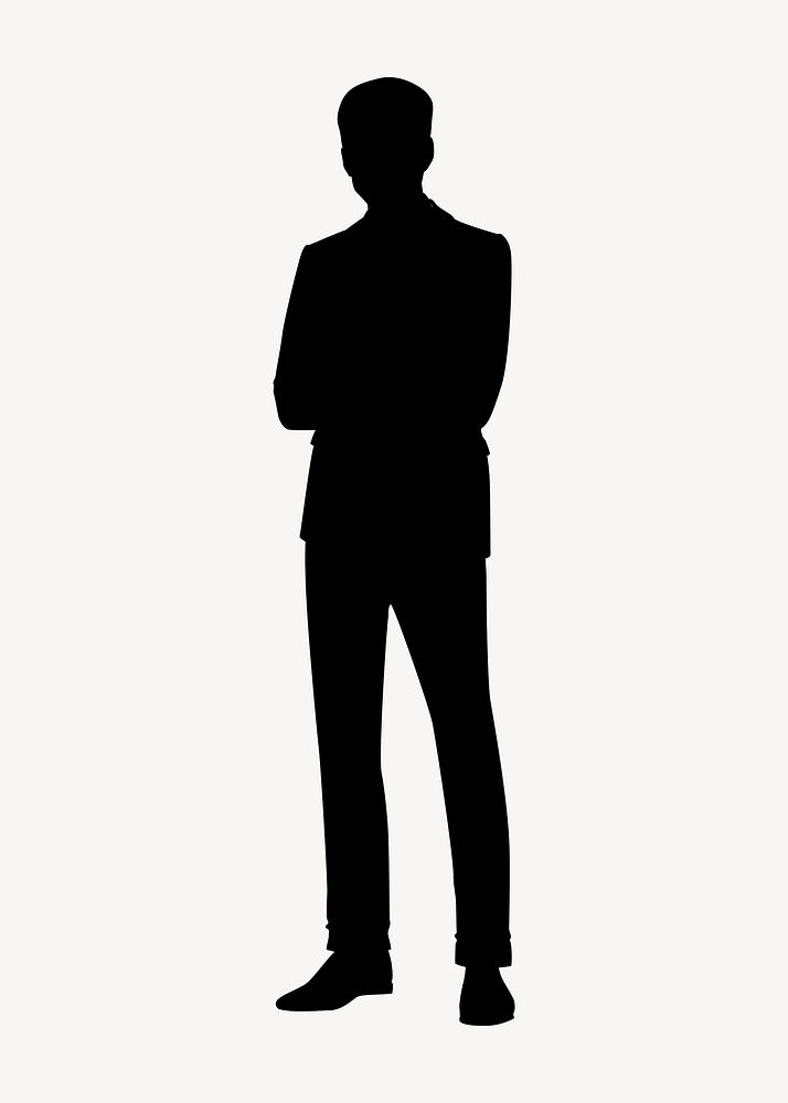 Businessman crossing arms silhouette clipart