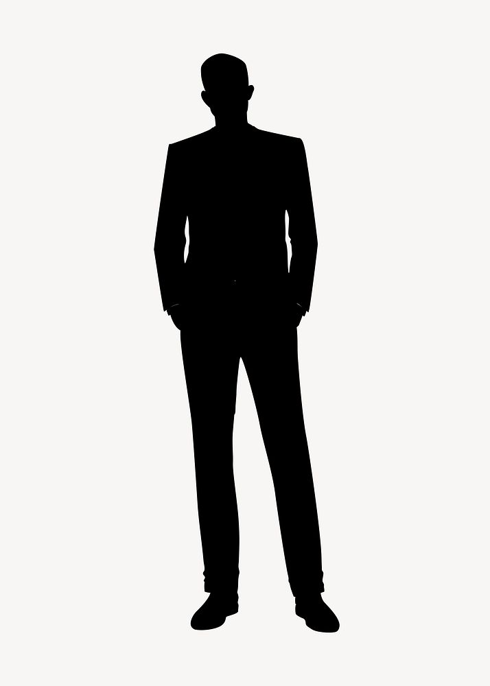 Businessman hands in pocket silhouette psd