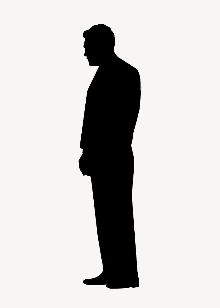 Businessman standing posture silhouette clipart psd