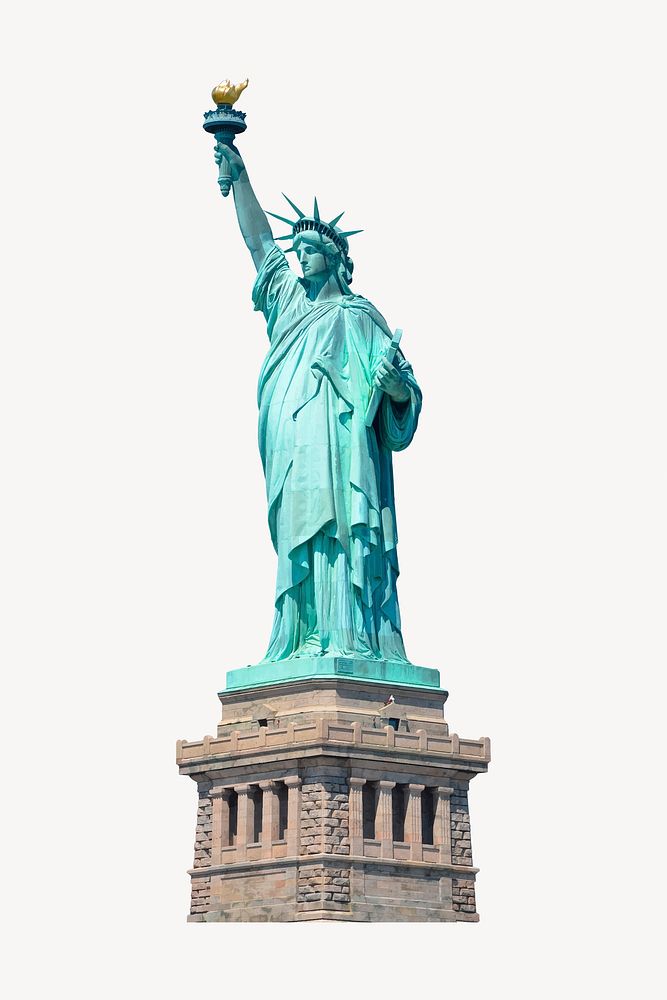 Statue of Liberty clipart, famous landmark vector. Free public domain CC0 image.