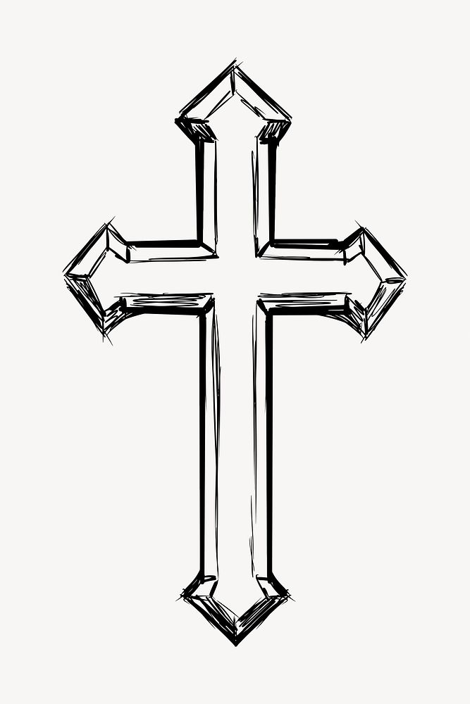 Christian cross clipart, religious symbol vector. Free public domain CC0 image.
