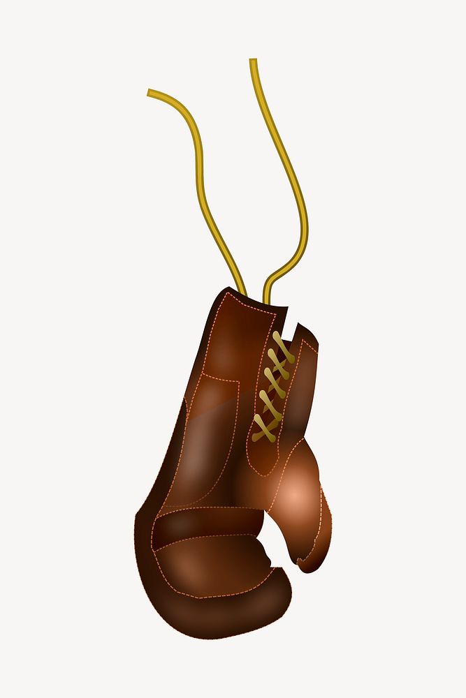 Leather boxing glove clip art, sports illustration. Free public domain CC0 image.