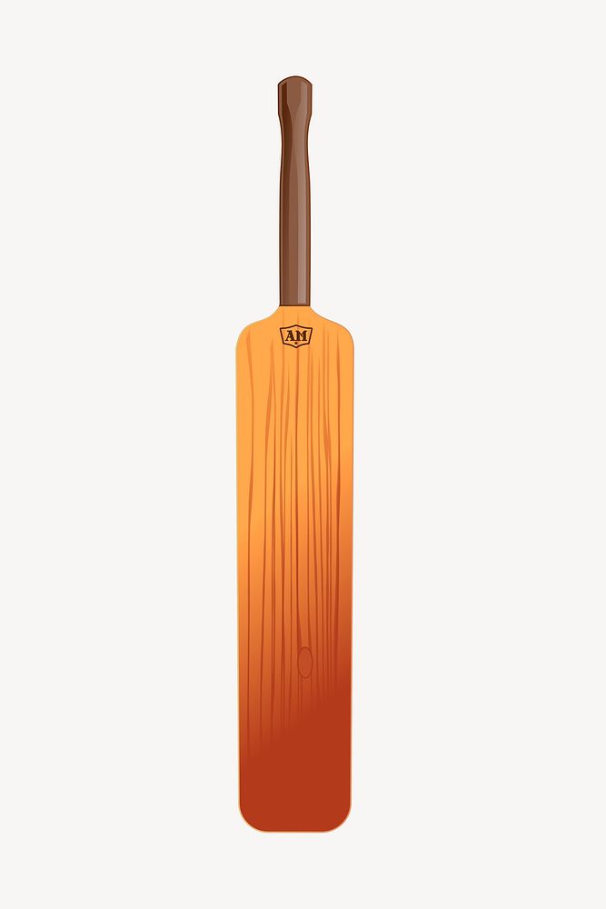 Cricket bat clip art, sports illustration. Free public domain CC0 image.