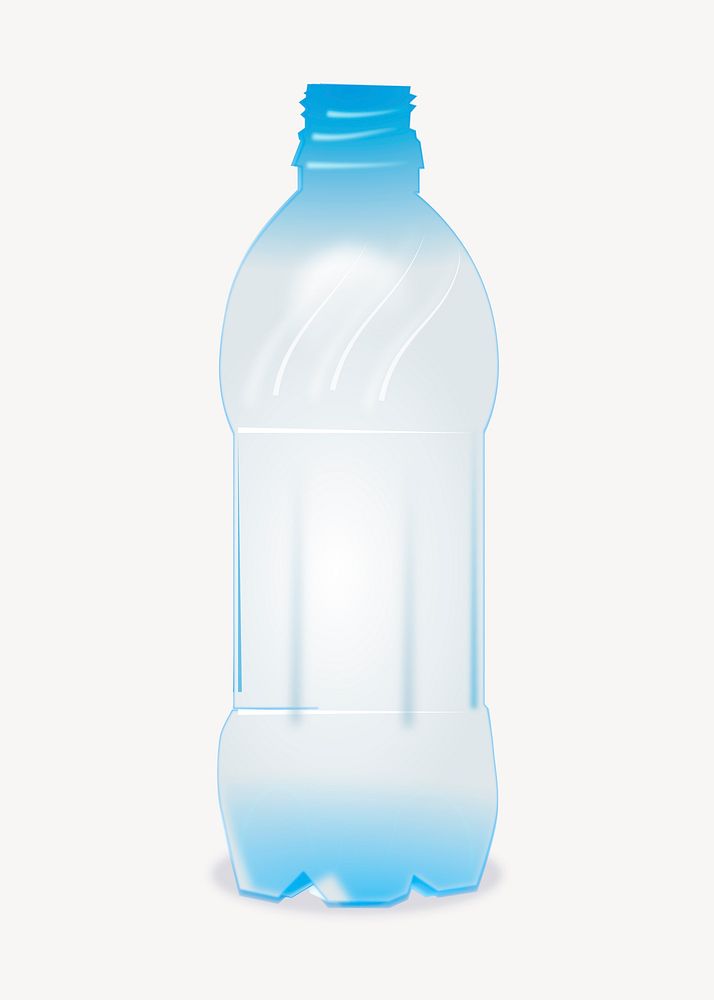 PET plastic bottle clip art color illustration. Free public domain CC0 image.