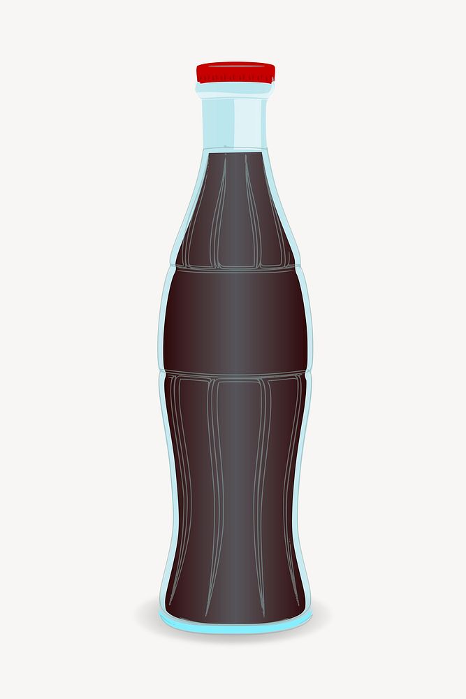 Cola bottle clipart, illustration vector. Free public domain CC0 image.