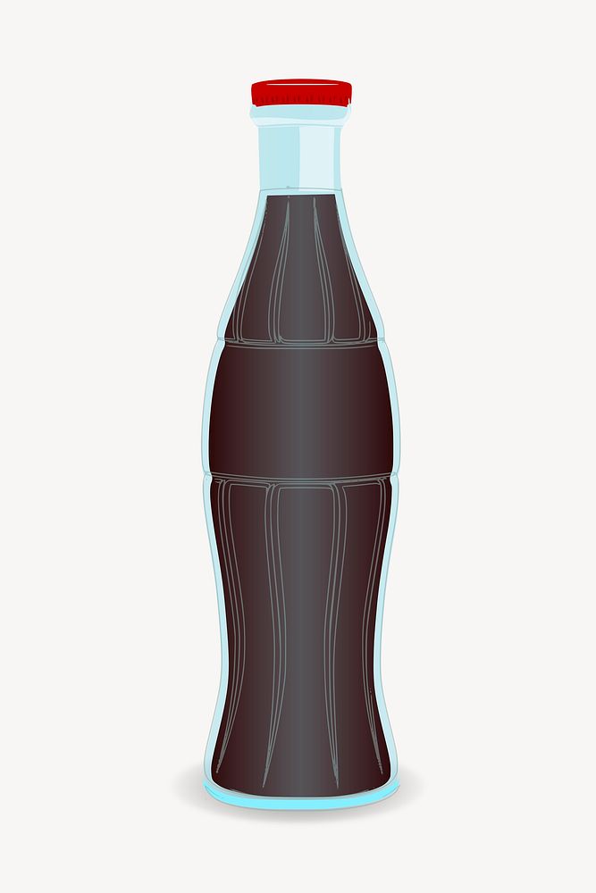 Cola bottle clipart, collage element illustration psd. Free public domain CC0 image.