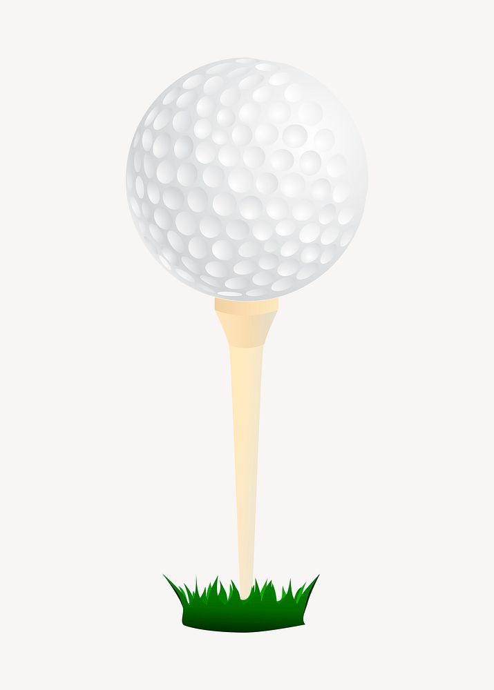 Golf ball clip art color illustration. Free public domain CC0 image.