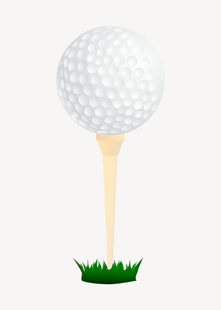 Golf ball clipart, collage element illustration psd. Free public domain CC0 image.