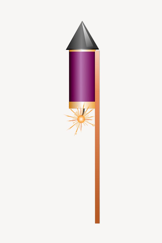 Fireworks rocket clipart, illustration vector. Free public domain CC0 image.