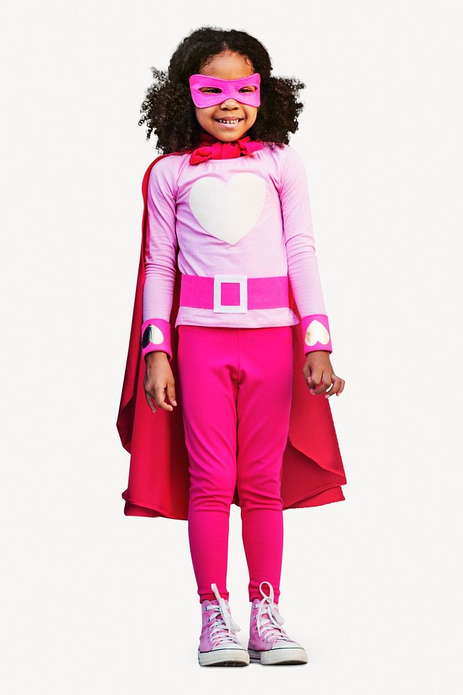 Superhero girl clipart, children's education, role-play psd