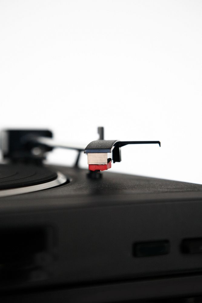 Close up of a record player