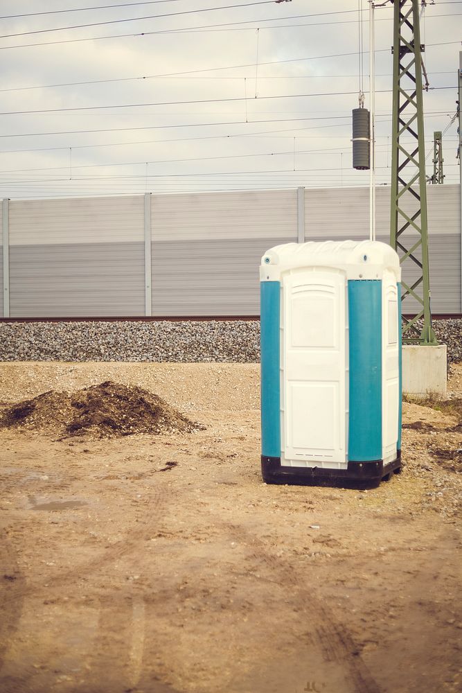 Portable toilet in the middle of nowhere