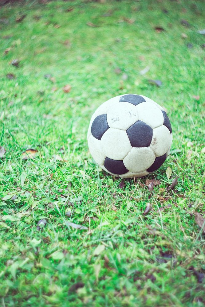 A football on the lawn