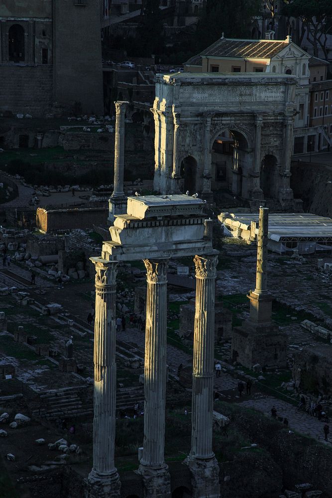 Ruins of ancient architecture in Rome, Italy