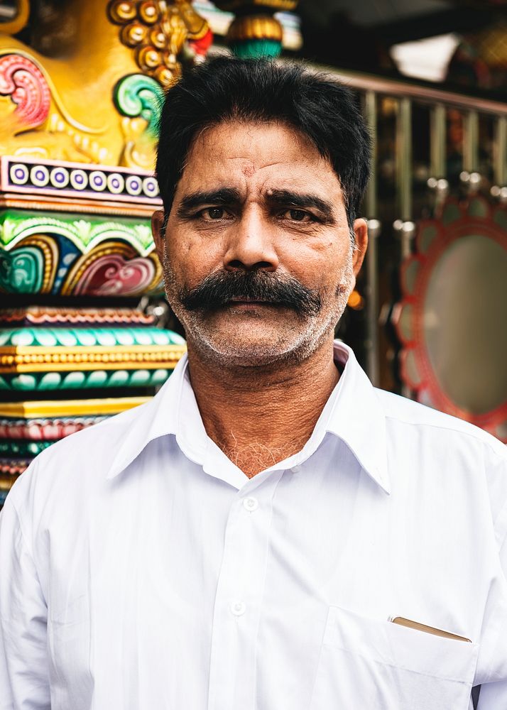 Indian man portrait at the temple