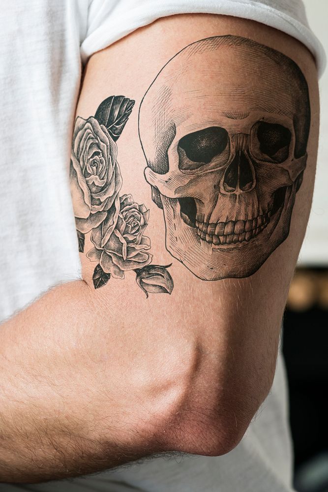 Closeup of tattoo arm of a man