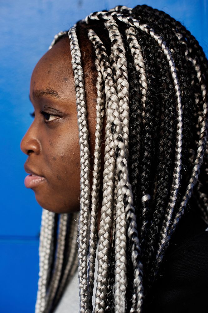 Portrait of black woman with dreadlocks hair